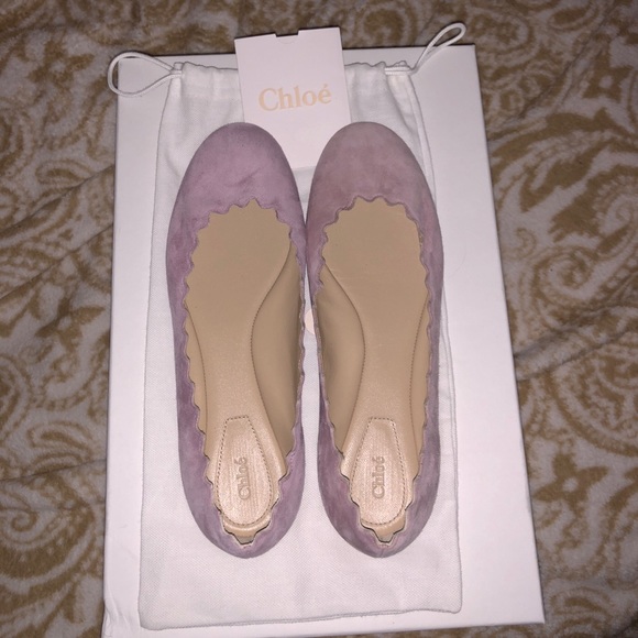 Chloe Shoes - Pink Suede Chloe Flats